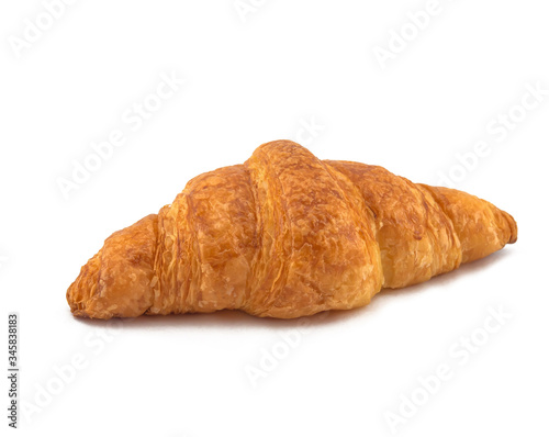 Plain croissant on white background