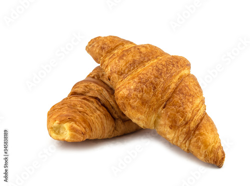 Plain croissant on white background
