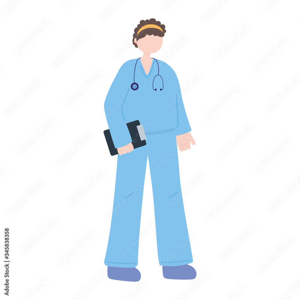 female nurse staff character worker medical isolated design female nurse staff character worker medical isolated design