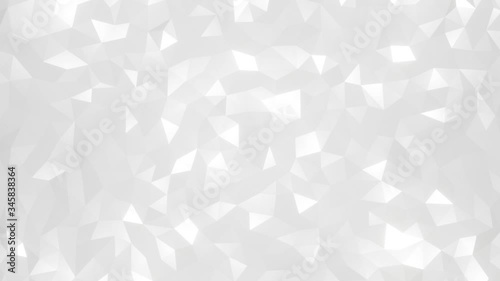 White crystal triangle polygon surface loop glitter luxury design background.