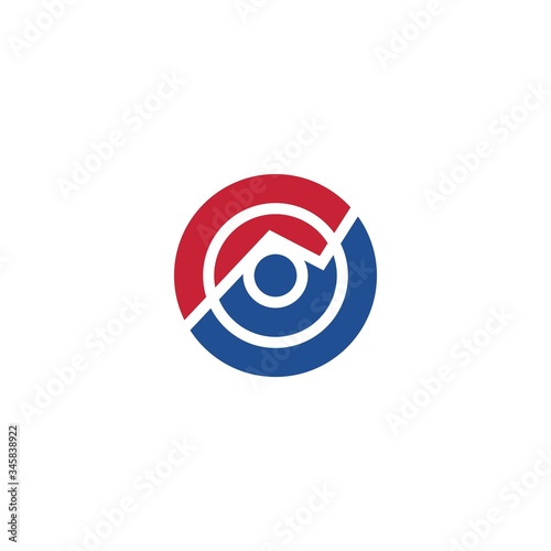 Free Download Logo bulls eye chart in red and blue color. Vector design logo template. - GFXLoad