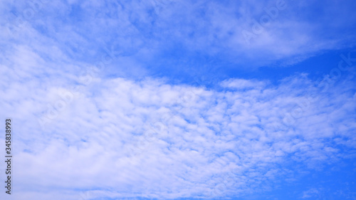 Beautiful clouds with blue sky background. Nature cloud blue sky and subshine. © Weerapong