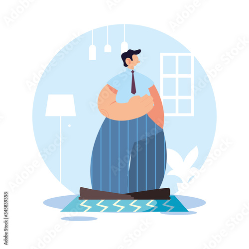Man at home in quarantine.