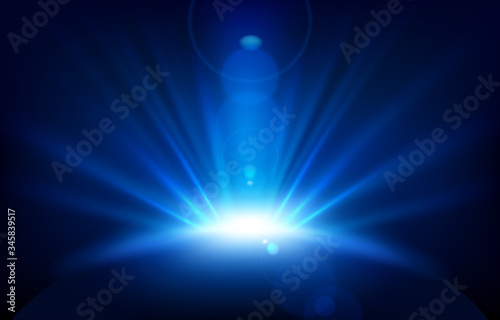 Blue Rays with lens flare