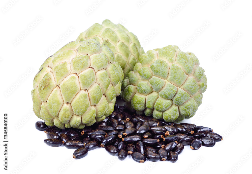 Fototapeta premium Custard Apple lub Sugar Apple na białym tle