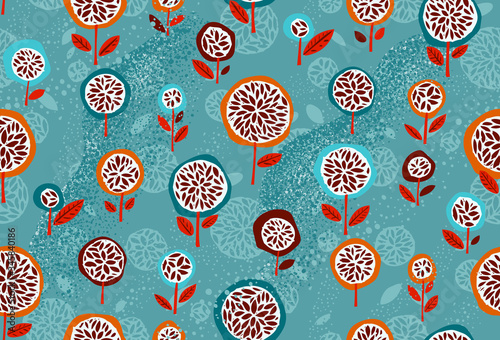 Stock vector seamless background with flowers. Abstract pattern for printing on textiles, cards, clothes. Wallpaper