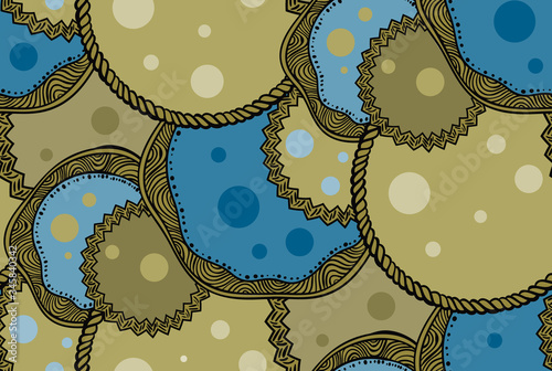 Vector seamless abstract pattern with circles. Decorative background for cards, invitations, textile. Ornament for a swimsuit.