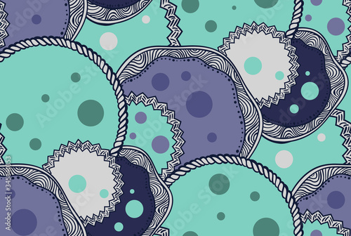 Vector seamless abstract pattern with circles. Decorative background for cards, invitations, textile. Ornament for a swimsuit.