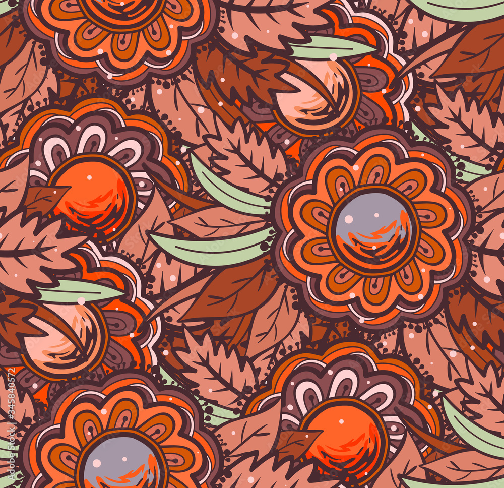 Vector seamless pattern with camomiles. Continuous floral design. Printing on textiles, for scrapbooking. Wallpaper. Botanic camomiles flower cover Print Vector seamless pattern with camomiles. Continuous floral design. Printing on textiles, for scrapbooking. Wallpaper. Botanic camomiles flower cover Print