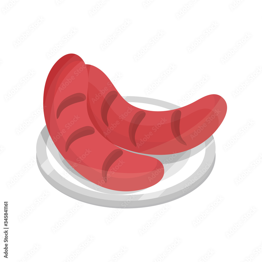 sausages grilled fast food flat style icon sausages grilled fast food flat style icon