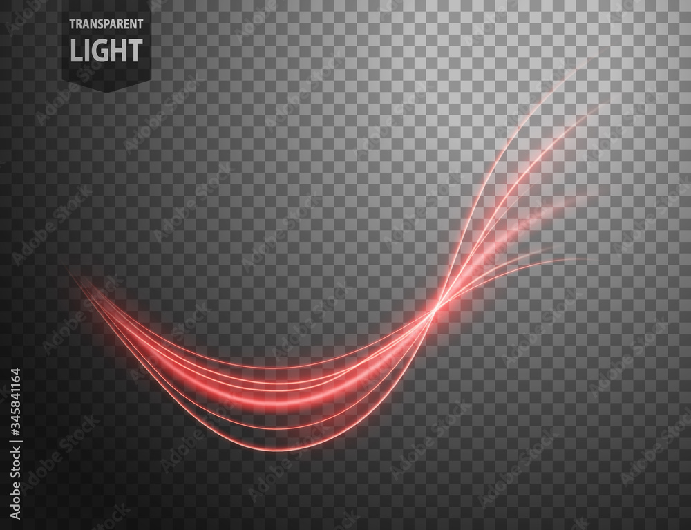 Abstract red wavy line of light with a transparent background, isolated and easy to edit Abstract red wavy line of light with a transparent background, isolated and easy to edit