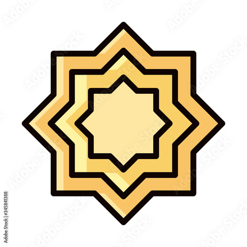 arabesque decoration eid mubarak islamic religious celebration line and fill icon