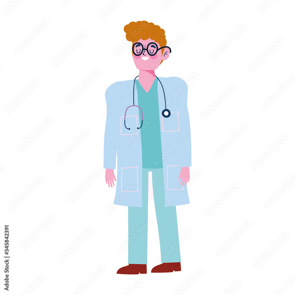 male doctor professional medical character with stethoscope male doctor professional medical character with stethoscope