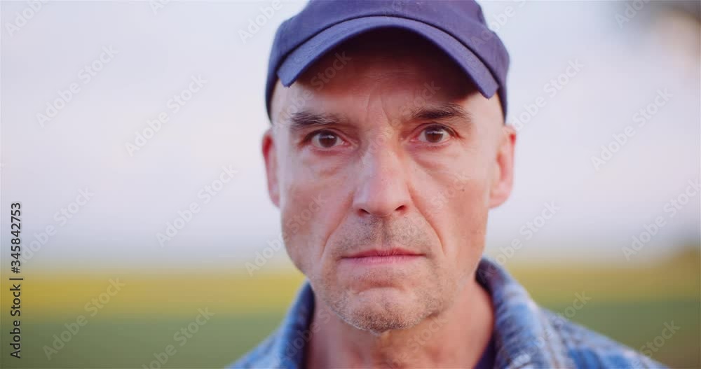 Very Nervous Adult Man Looking Into Camera
