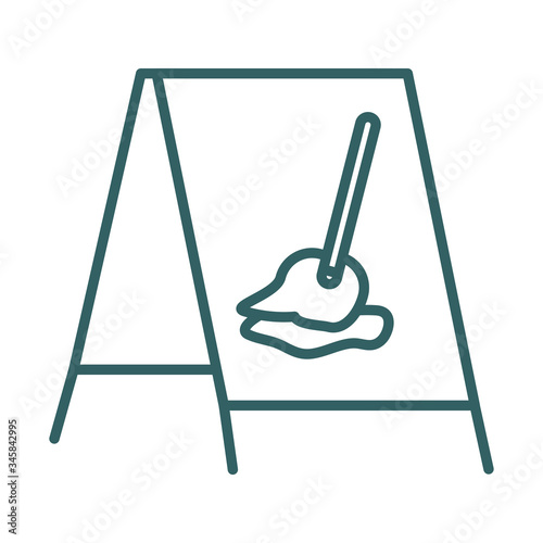 floor caution signal line style icon