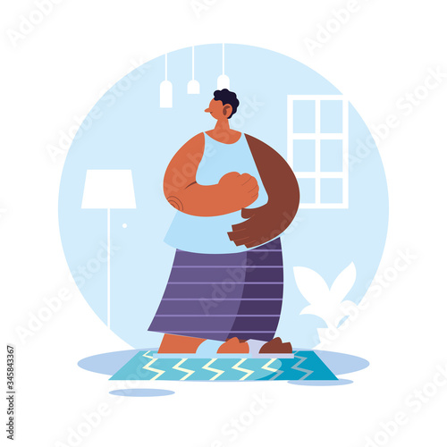 Man at home in quarantine.