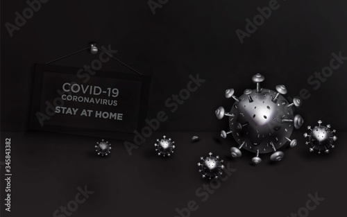 Coronaviruses warming 3d realistic vector in a dark vector background design 