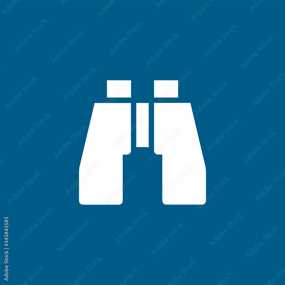 Binocular Icon On Blue Background. Blue Flat Style Vector Illustration Binocular Icon On Blue Background. Blue Flat Style Vector Illustration