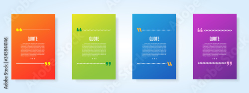 Quote speech bubble blank templates set.