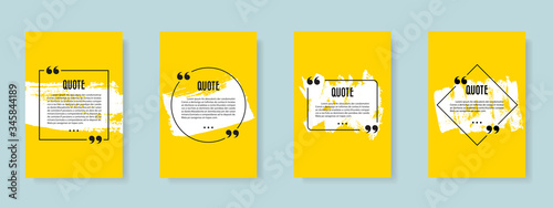 Quote speech bubble blank templates set.
