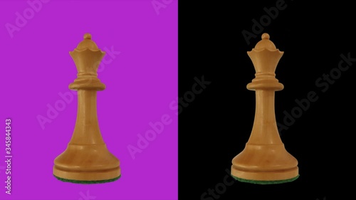 Wallpaper Mural White queen chess piece chromakey 360 degree rotation Torontodigital.ca