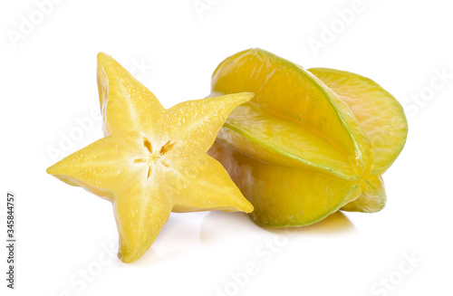 Ripe Star fruit isolated on white background