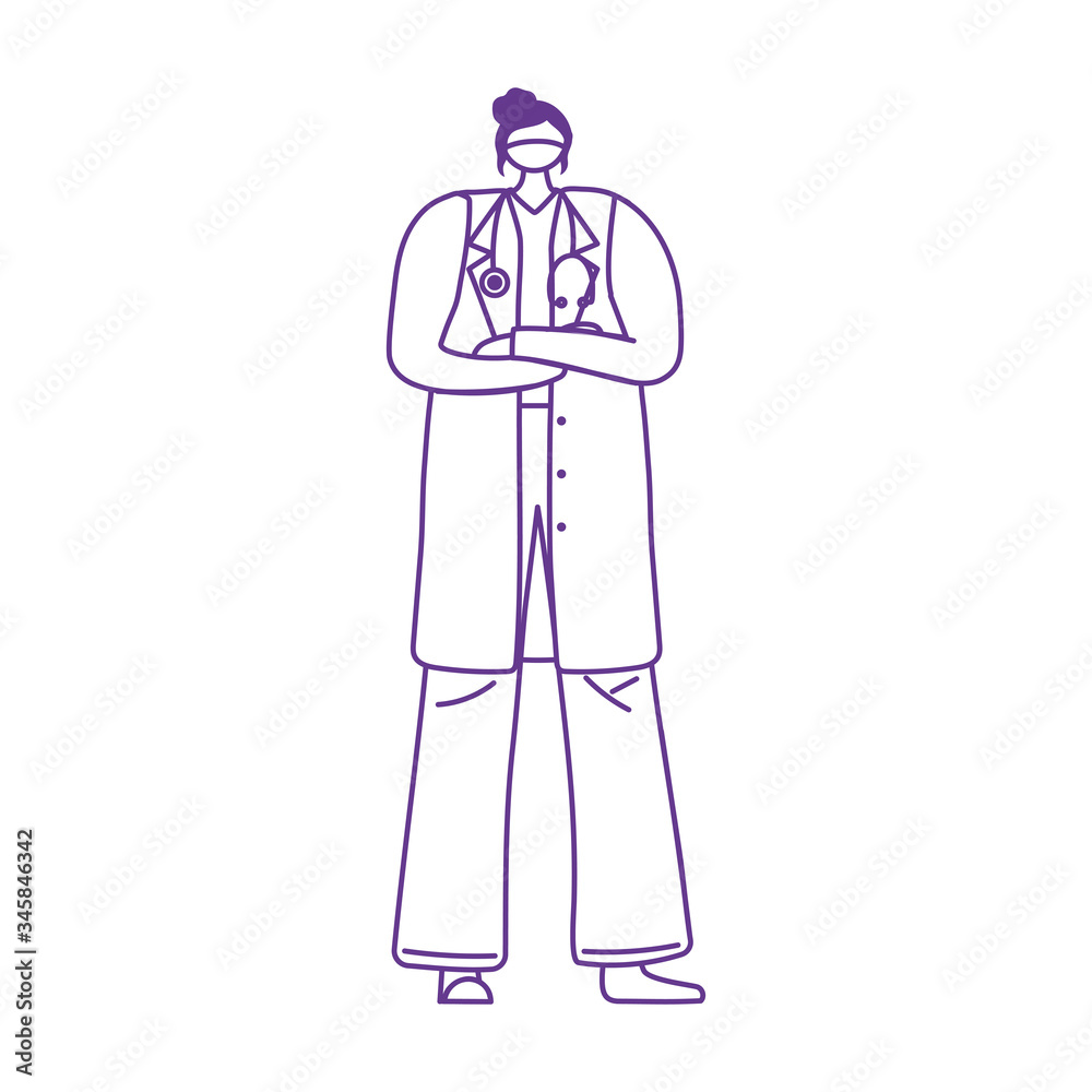 professional female physician with medical mask protection and stethoscope professional female physician with medical mask protection and stethoscope
