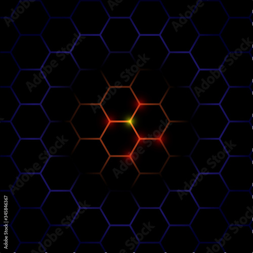 Created hexagon cave abstract background
