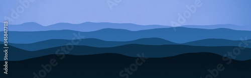 creative panoramic image of mountains in the mist digital art texture background illustration