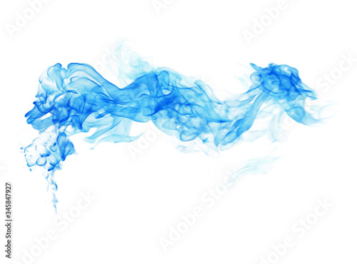 Smoke blue White background