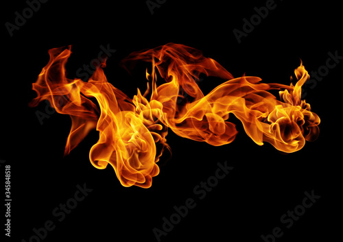 Flame, burning Black background © photodeedooo