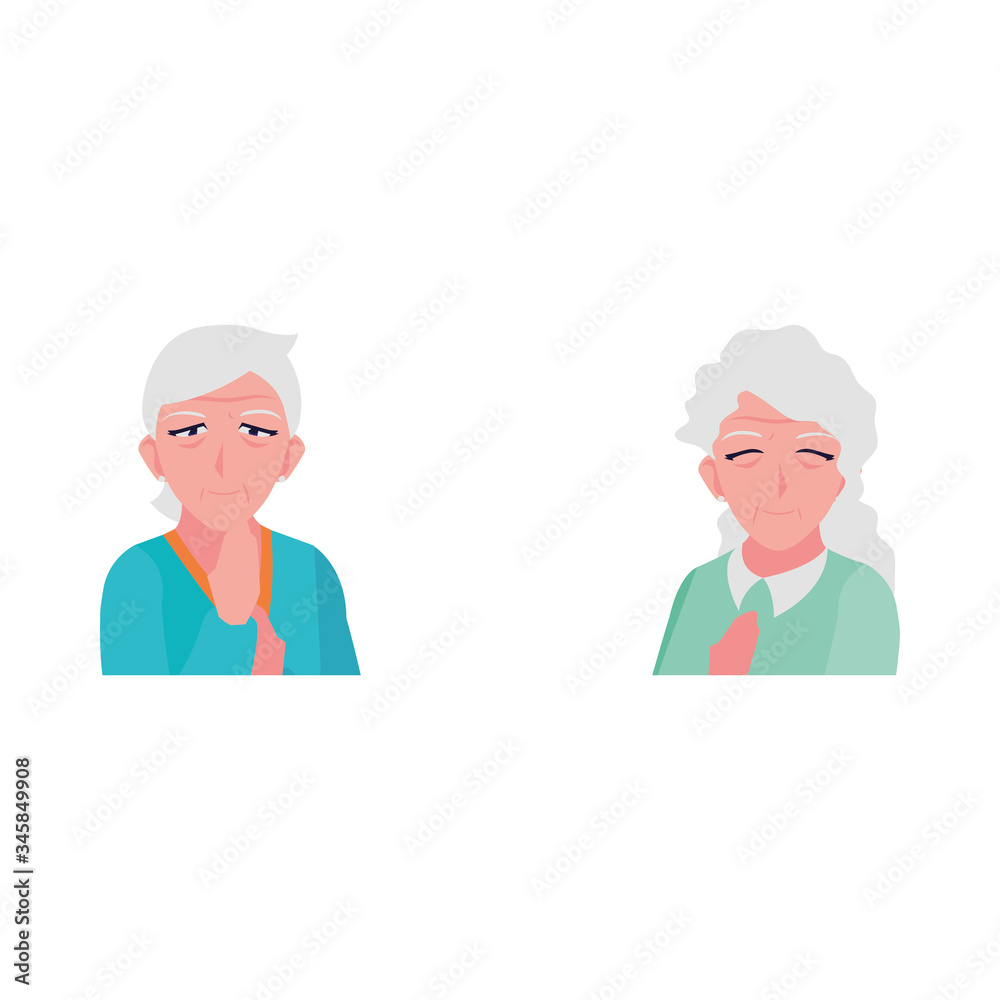happy elderly women sharing at home happy elderly women sharing at home