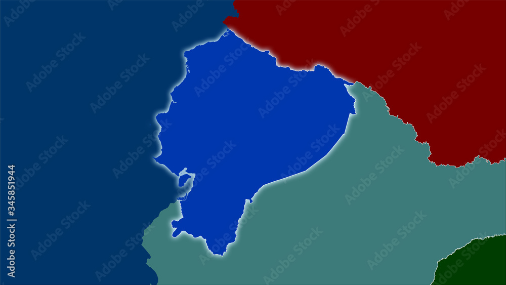 Obraz premium Ecuador, administrative divisions - light glow