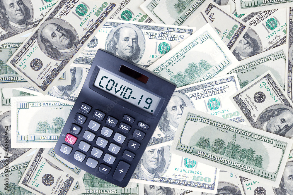 Calculator with Covid-19 and US Dollar money Calculator with Covid-19 and US Dollar money