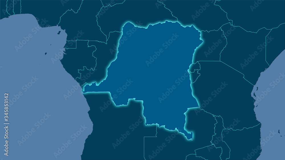 Obraz premium Congo Kinshasa, solid - light glow