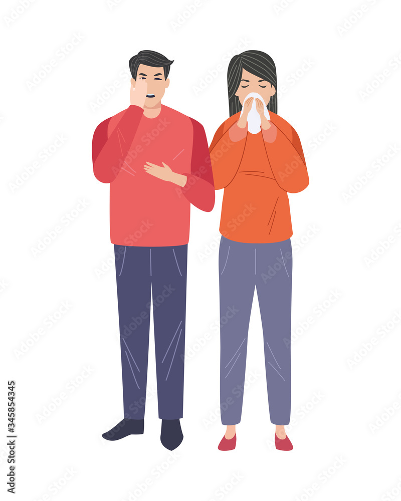 couple sick with covid19 symptoms