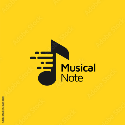 Musical note logo design vector template