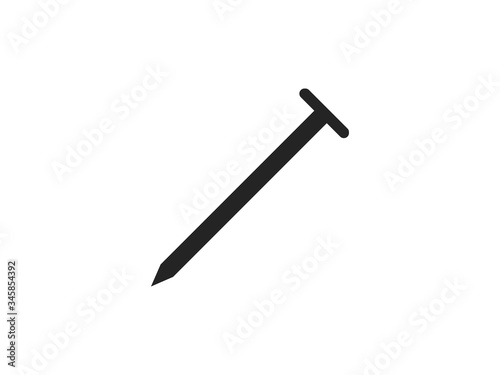 Metal, nail icon. Vector illustration, flat design.