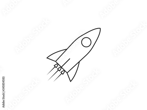 Launch, rocket, startup icon. Vector illustration, flat design.