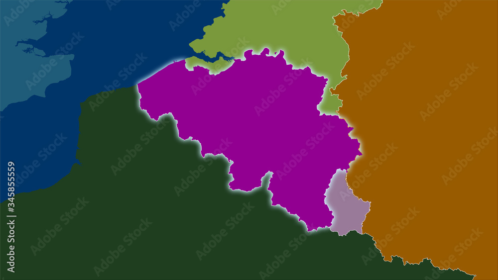 Belgium, administrative divisions - light glow Belgium, administrative divisions - light glow