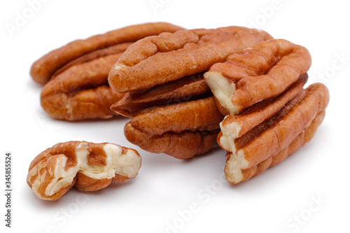 Pecan nut isolated on white