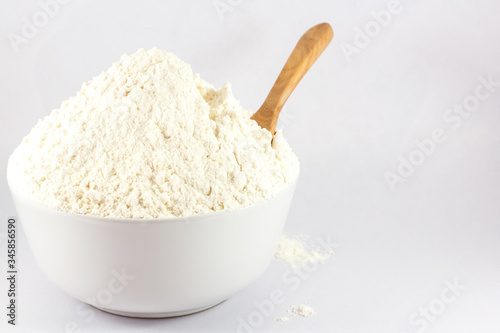 Wheat flour isolated on a white background