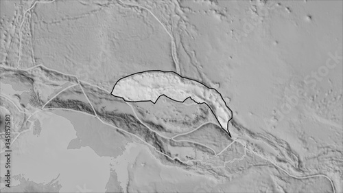 North Bismarck plate separated. Grayscale elevation