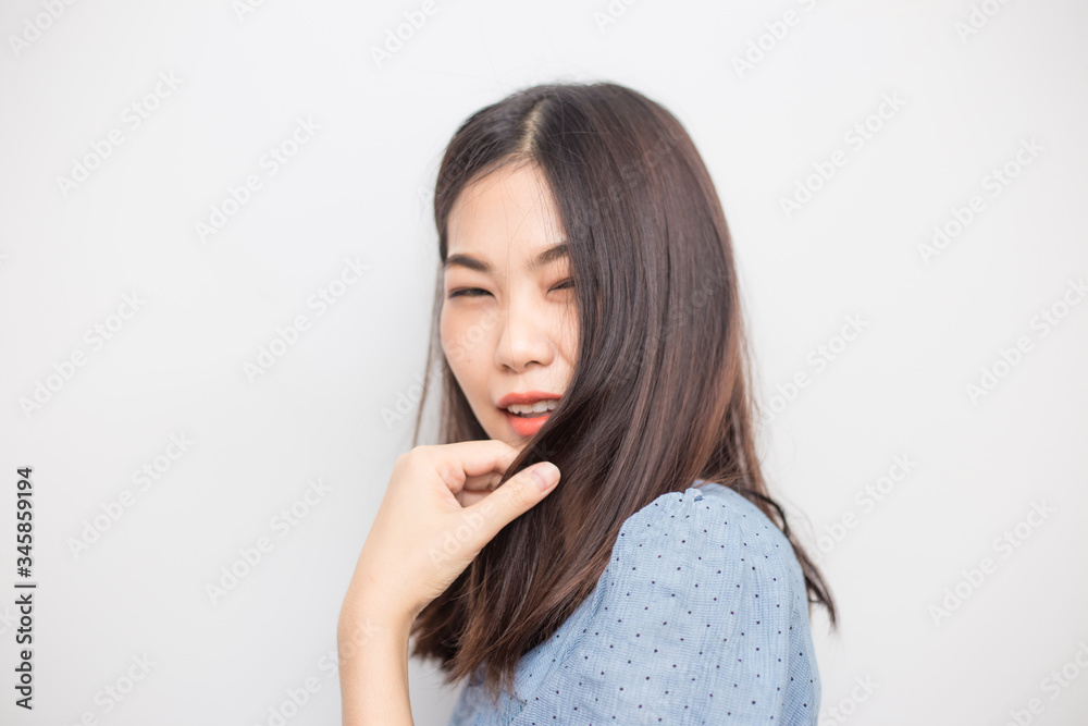 Portrait of beautiful asian women facial face on white background Portrait of beautiful asian women facial face on white background