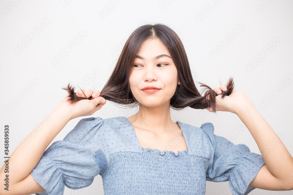 Portrait of beautiful asian women facial face on white background Portrait of beautiful asian women facial face on white background