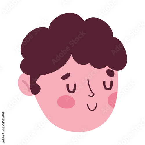 young man face character cartoon isolated icon on white background