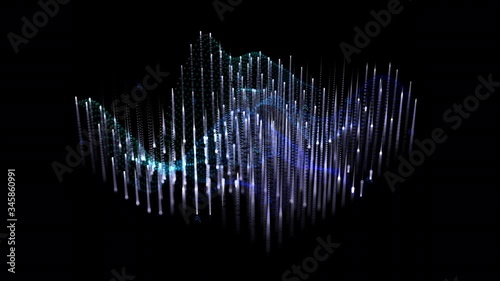 Seamless loop futuristic sound wave diagram technology background - music technology background concept