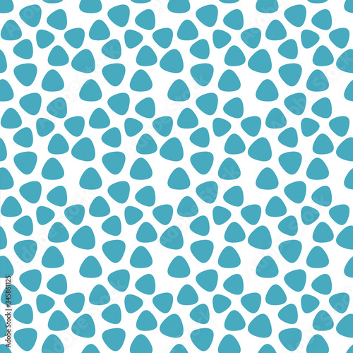 Seamless endless infinity pattern of geometric blue triangle shapes. Drawing for wrapping paper, fabric, wallpaper.