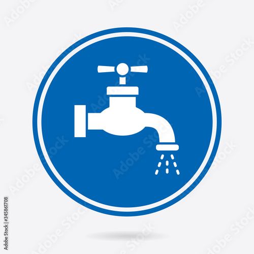 Faucet - vector icon. Illustration isolated. Simple pictogram.