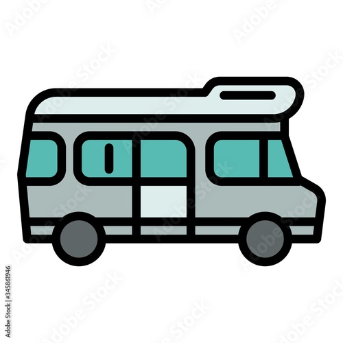 Car motorhome icon. Outline car motorhome vector icon for web design isolated on white background